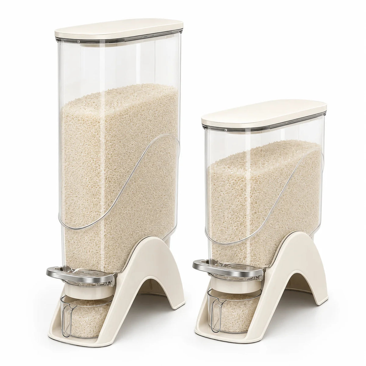 Rice Storage Container with Press-to-Pour Lid