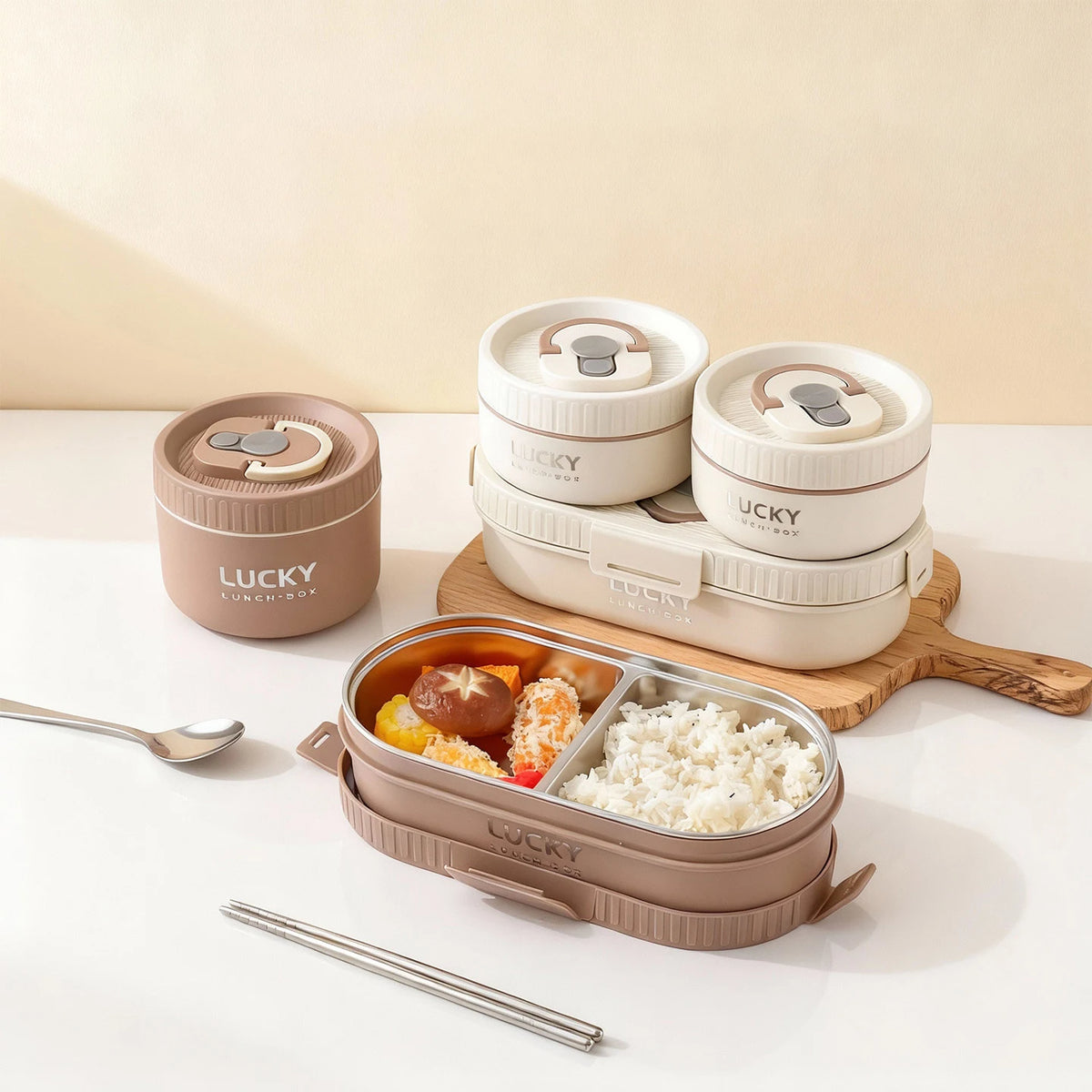 Insulated Stainless Steel Bento Lunch Box – Leakproof Divided Meal Container for School, Work & Everyday Use