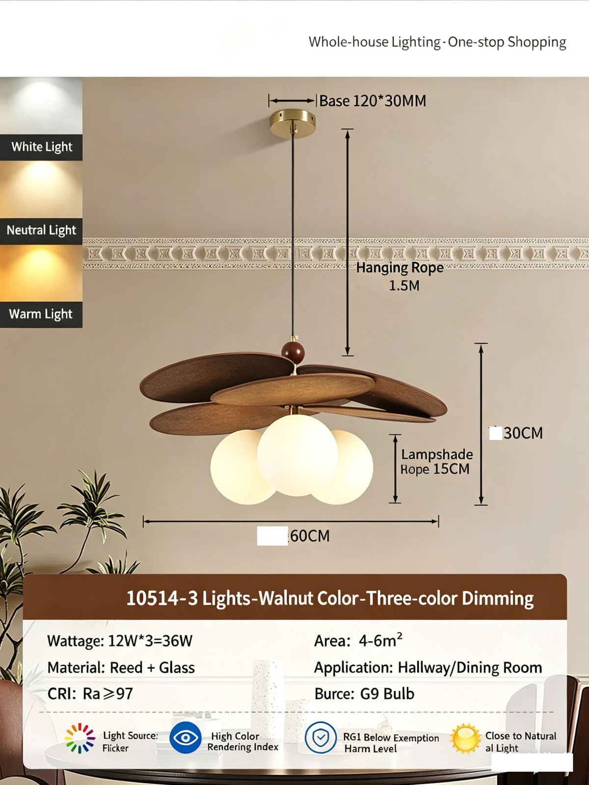 Rattan Weave Vintage Pendant Light Retro Restaurant Shop Hotel Chandelier Living Room Japan Hanging Lamp for Room Decor Lusutre