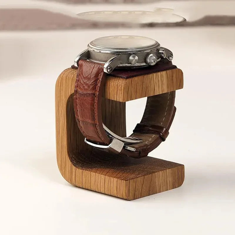 Wooden Watch & Bracelet Holder – Solid Wood Display Stand Organizer