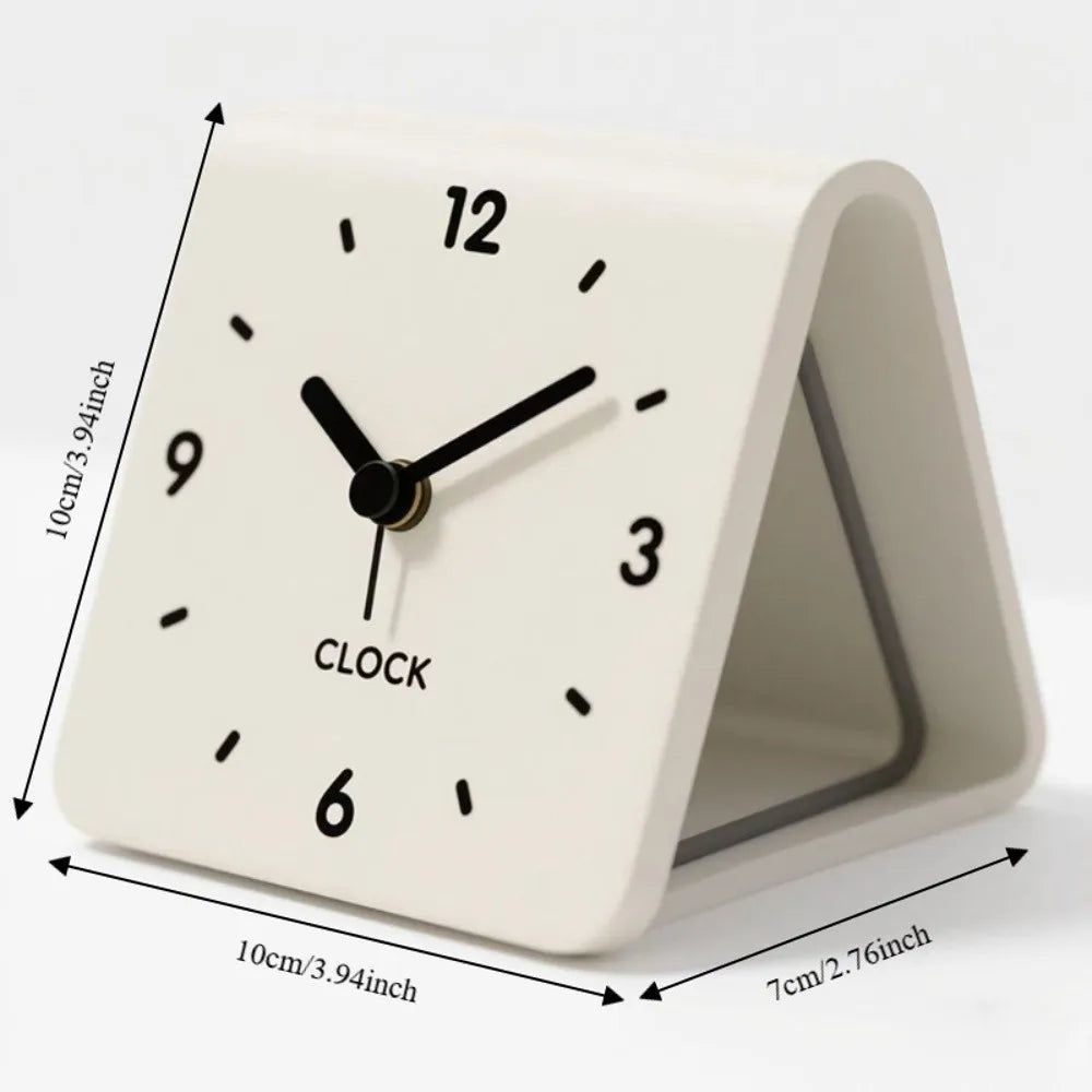 Modern Silent Desk Clock, Small Square Acrylic, Black & White
