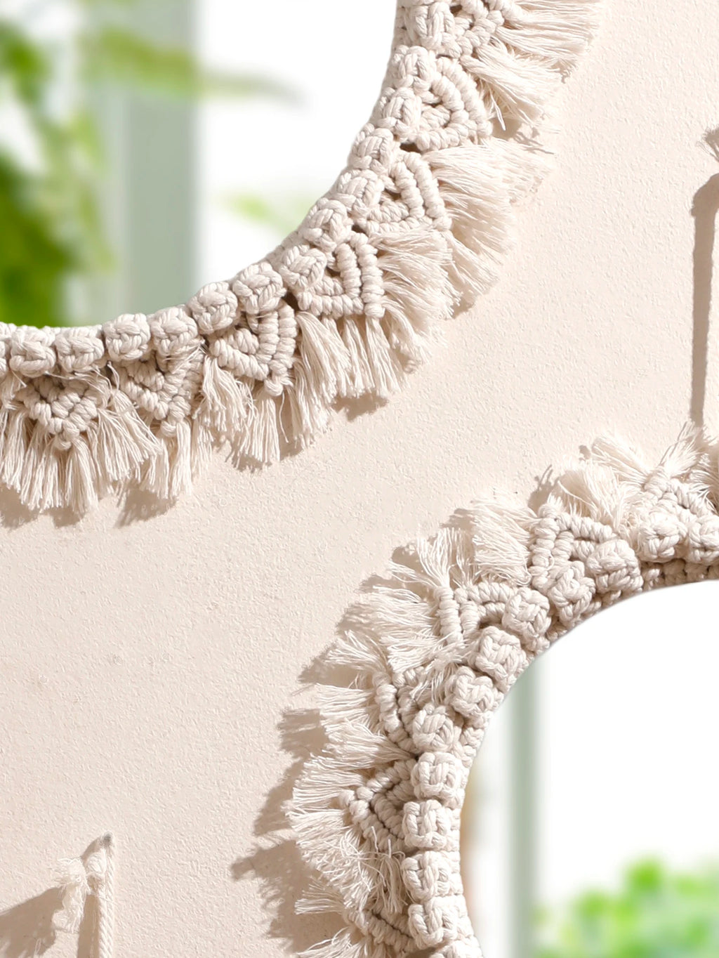 Boho Macrame Wall Mirror – Handwoven Nordic Decorative Mirror for Bedroom & Living Room