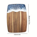 Acacia Wood & Ocean Wave Resin Cutting Board – Artisan Charcuterie & Serving Board