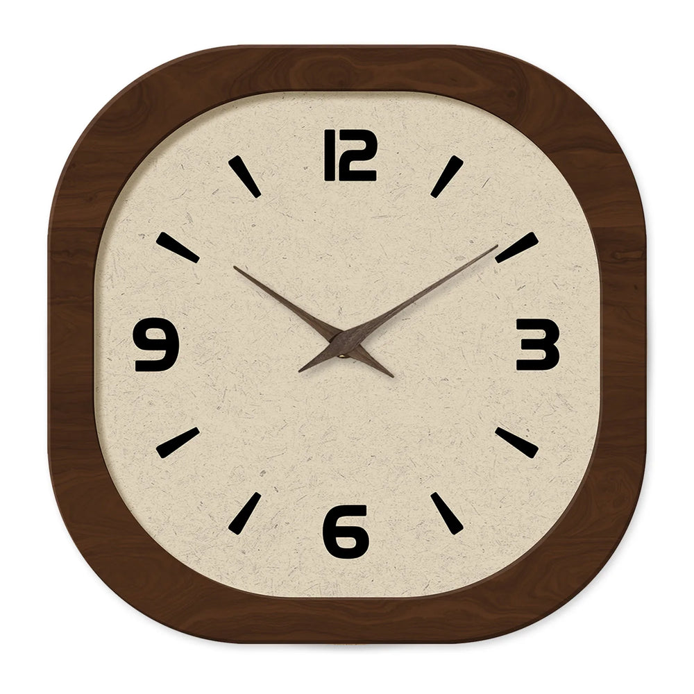 French Country Cream Wall Clock – Retro Crystal & Wood Square Clock for Living Room, Bedroom & Kitchen