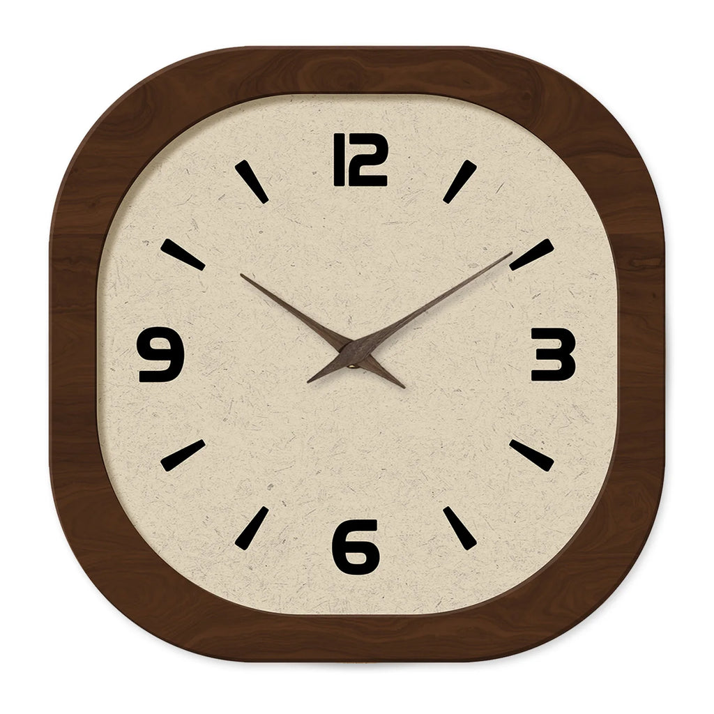 French Country Cream Wall Clock – Retro Crystal & Wood Square Clock for Living Room, Bedroom & Kitchen