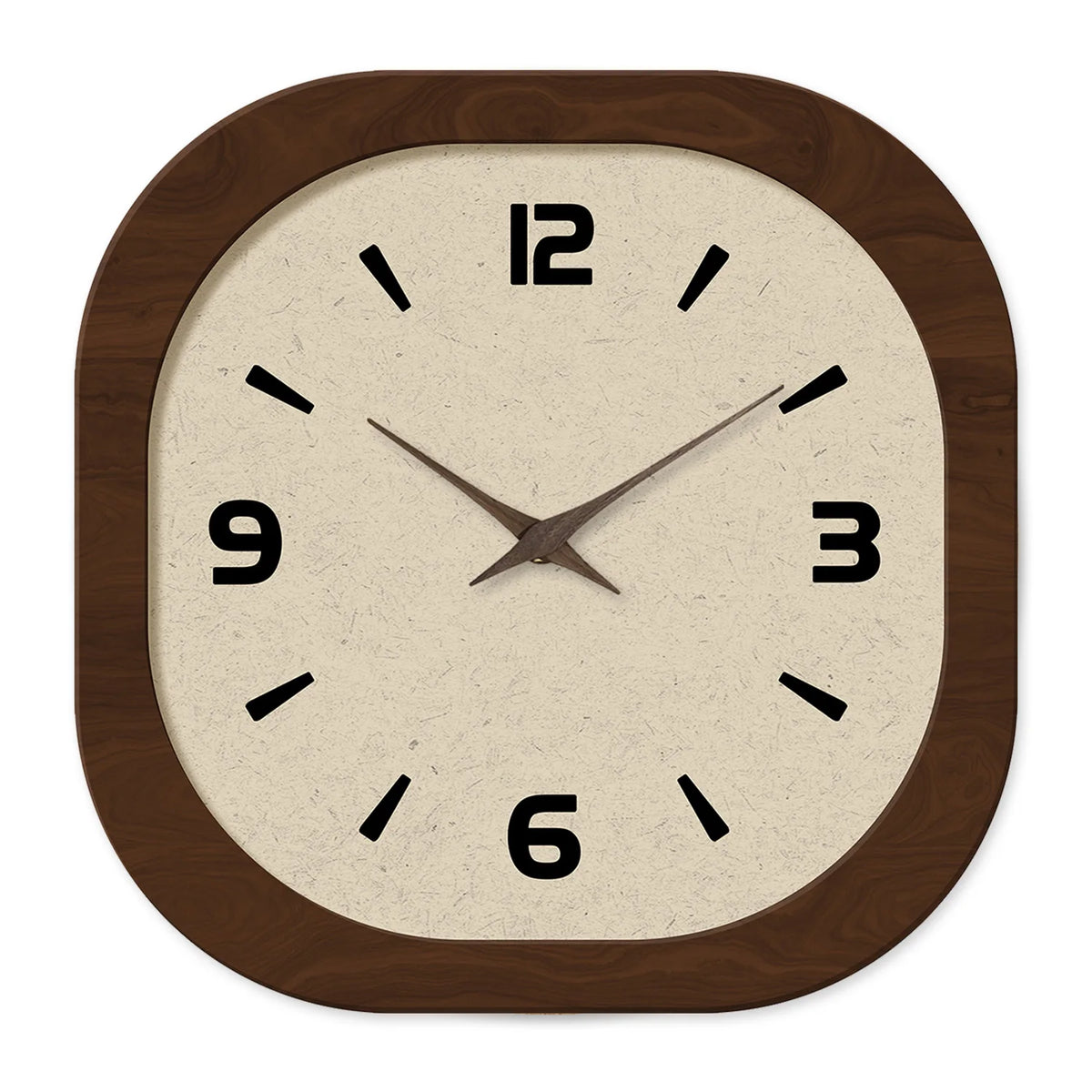 French Country Cream Wall Clock – Retro Crystal & Wood Square Clock for Living Room, Bedroom & Kitchen