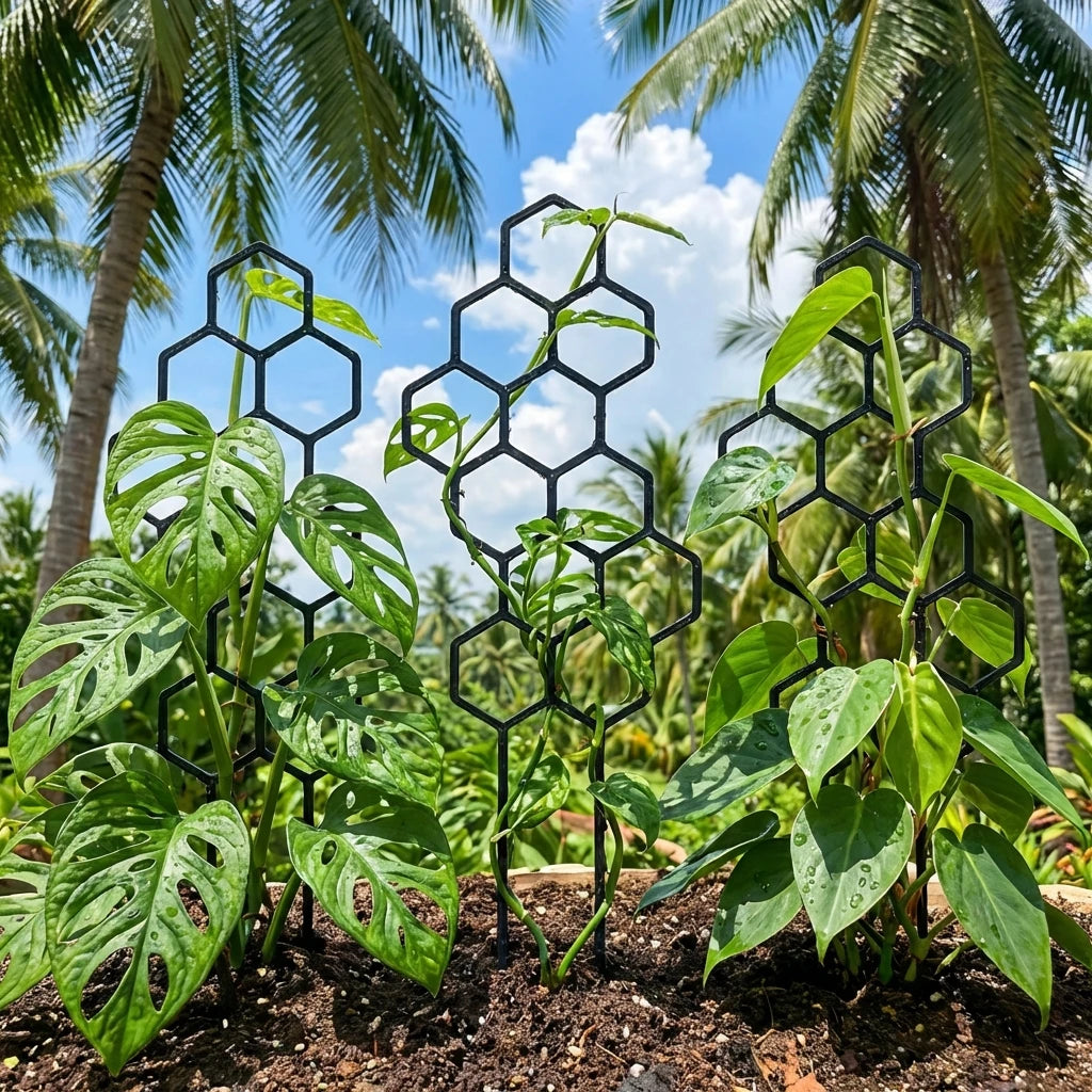 Honeycomb Plant Trellis – Rustproof Climbing Support for Potted Plants, Vines & Flowers, Indoor & Outdoor Garden Decor