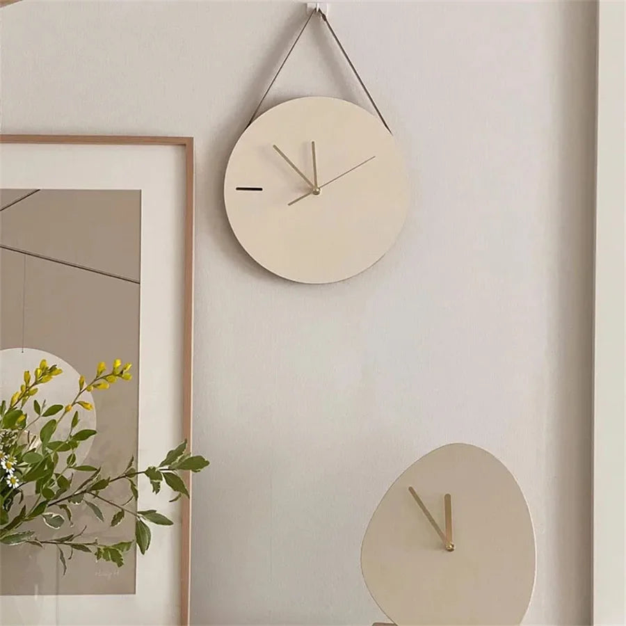 Minimalist Wooden Wall Clock, Korean Style, Silent Non-Ticking