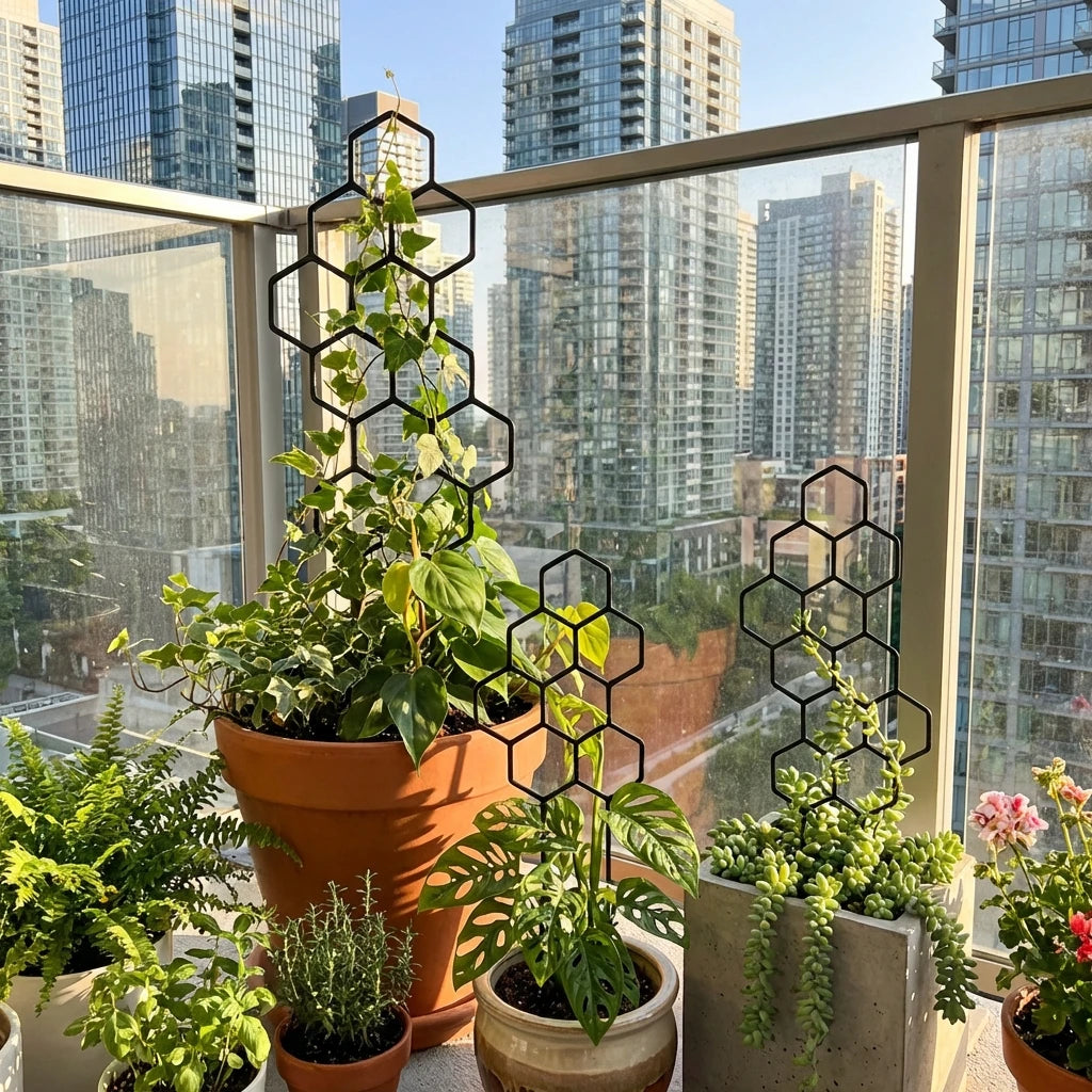 Honeycomb Plant Trellis – Rustproof Climbing Support for Potted Plants, Vines & Flowers, Indoor & Outdoor Garden Decor