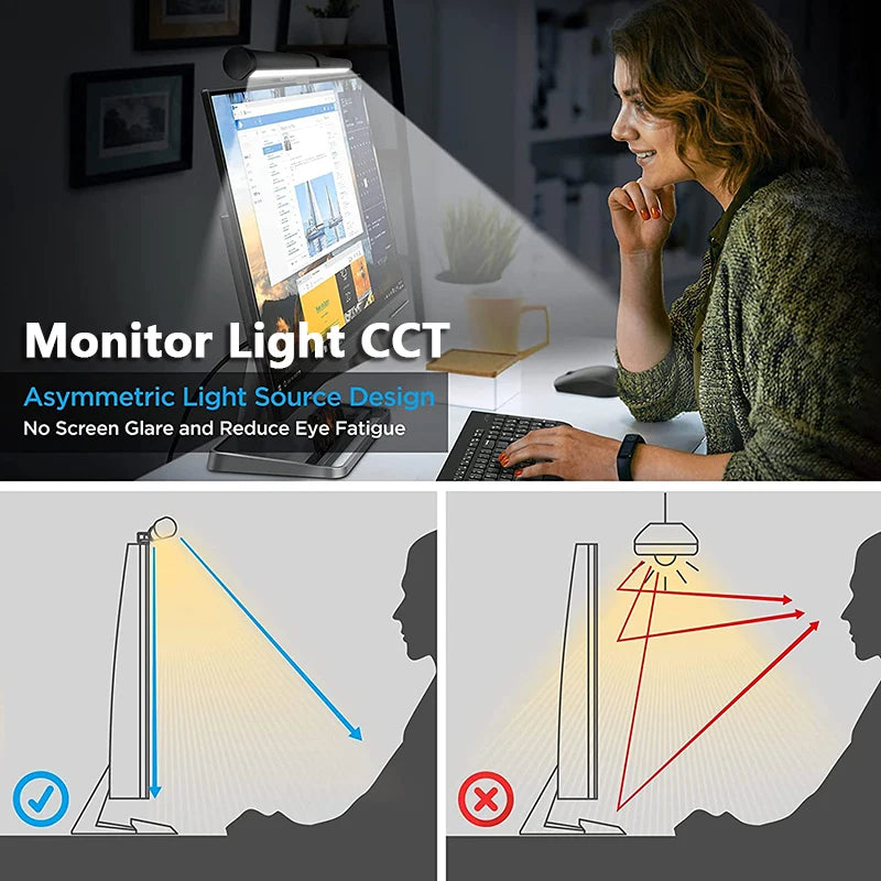 LED Monitor Light Bar – Touch Dimmable Screen Light for Computer, Laptop & Study Desk