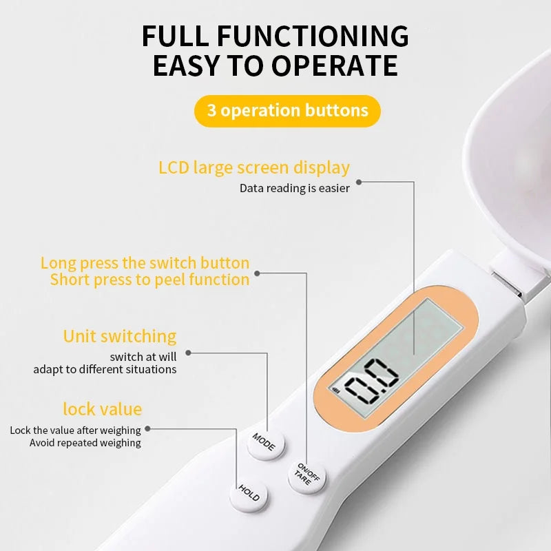 Digital Measuring Spoon Scale 0.1g-500g, LCD Kitchen Food Scale, Precision Baking Coffee Flour Scale