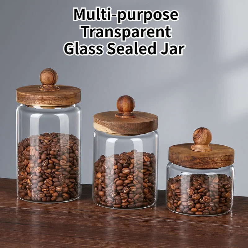 Minimalist Glass Storage Jar – Airtight Kitchen Container for Coffee, Grains, Sugar & Pantry Organization