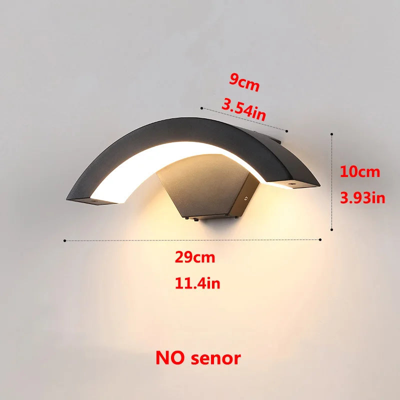 Modern Black Outdoor Wall Sconce – Motion Sensor LED Light for Porch, Garden & Front Door