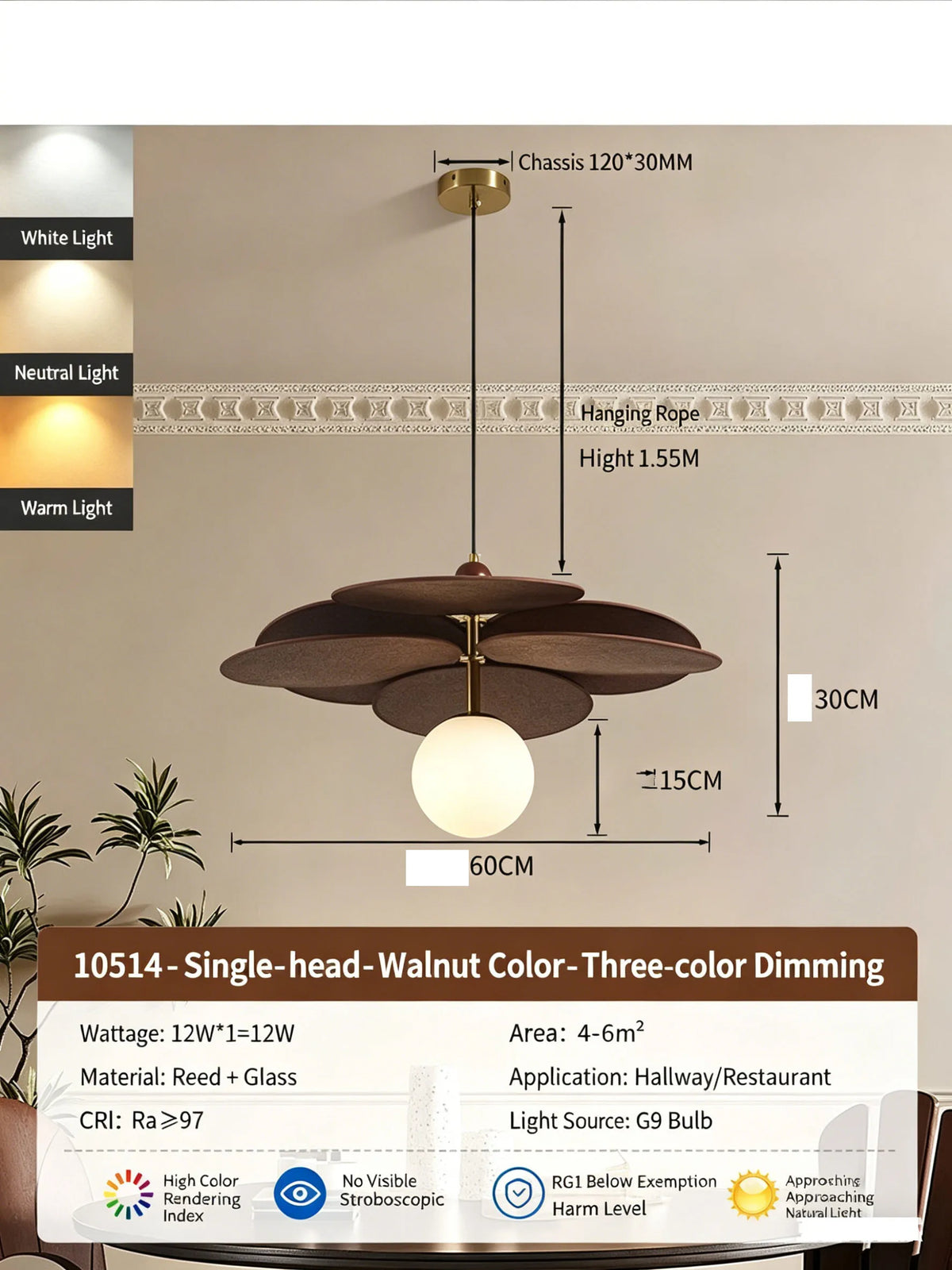 Rattan Weave Vintage Pendant Light Retro Restaurant Shop Hotel Chandelier Living Room Japan Hanging Lamp for Room Decor Lusutre