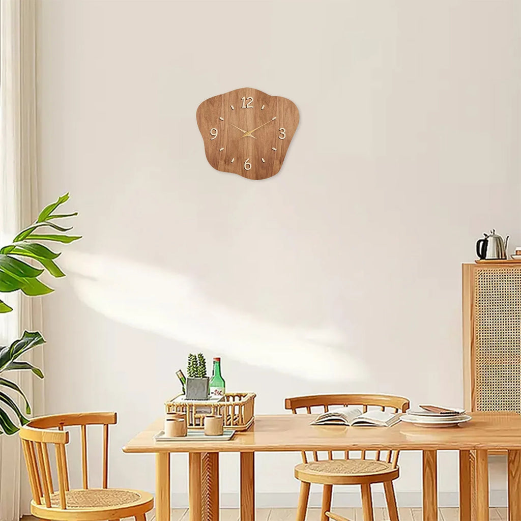 Modern Wavy Wooden Wall Clock