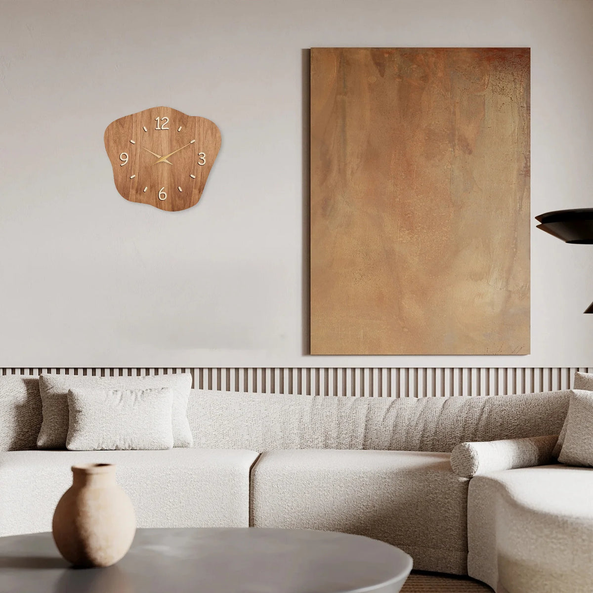 Modern Wavy Wooden Wall Clock