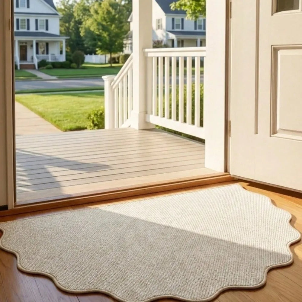 Modern Front Door Mat – Thick Non-Slip Dirt-Resistant Entryway Rug, Irregular Decorative Mat for Home & Kitchen
