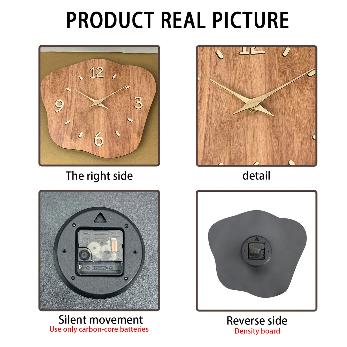 Modern Wavy Wooden Wall Clock