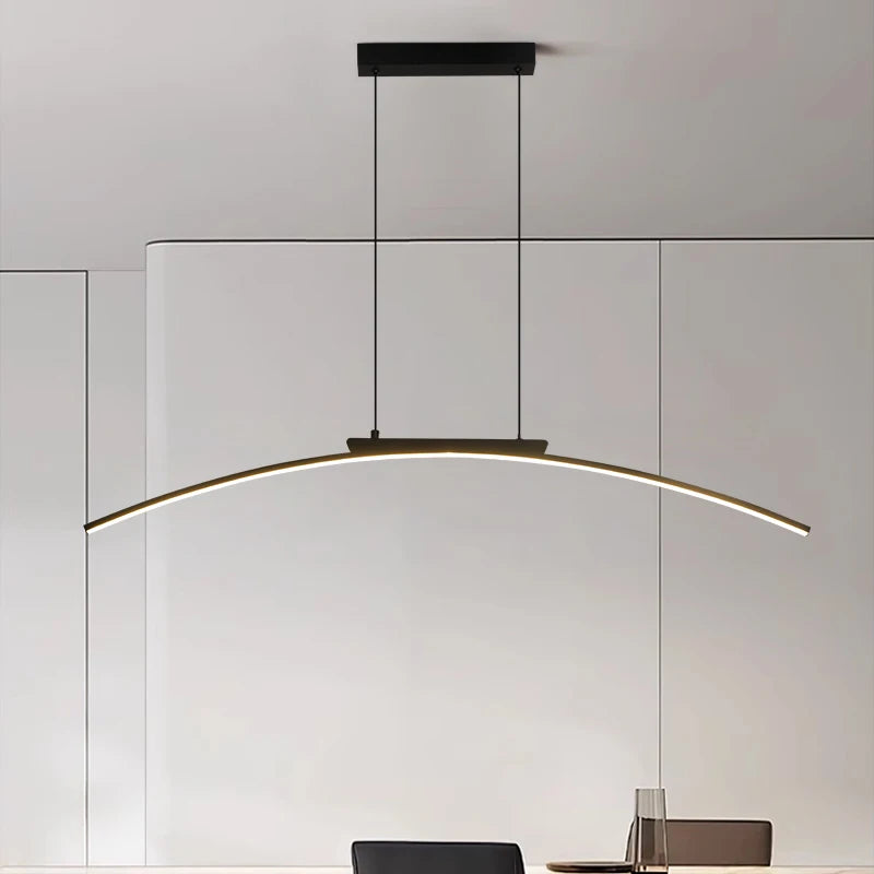Modern LED Pendant Light – Adjustable Brightness Arc Hanging Lamp for Kitchen Island & Dining Room
