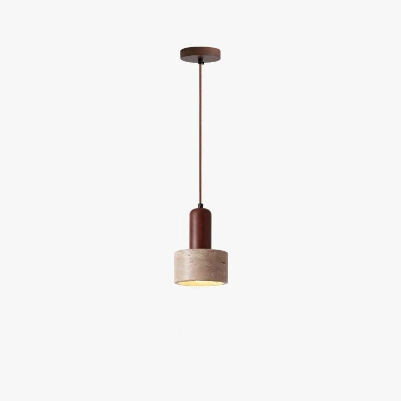 Yellow Travertine Wabi-Sabi Pendant Light – Nordic Cream Bedside & Dining Table Lamp