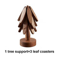 Creative Foldable Heat-Resistant Table Mat – Small Tree Design Wooden Trivet for Dining Table & Kitchen