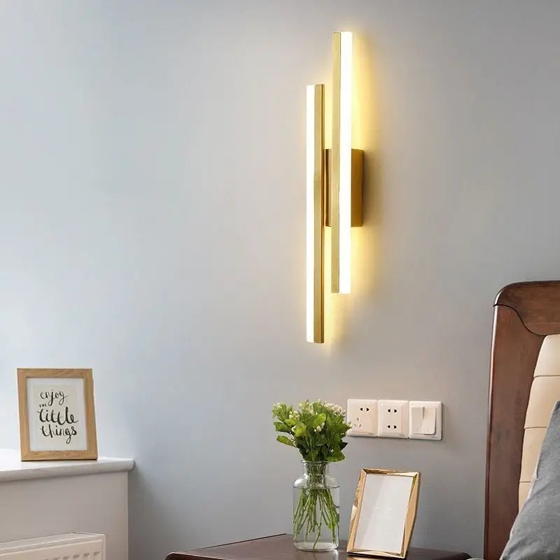 Modern LED Copper Wall Sconce – Acrylic Shade Indoor Light Fixture for Living Room & Hallway