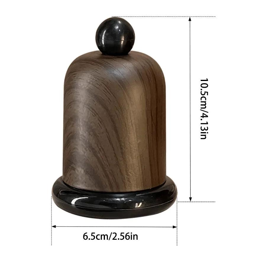 Elegant Walnut Wood Toothpick Holder – Solid Wood Ball Top Tabletop Organizer for Kitchen, Dining Room & Living Room Decor