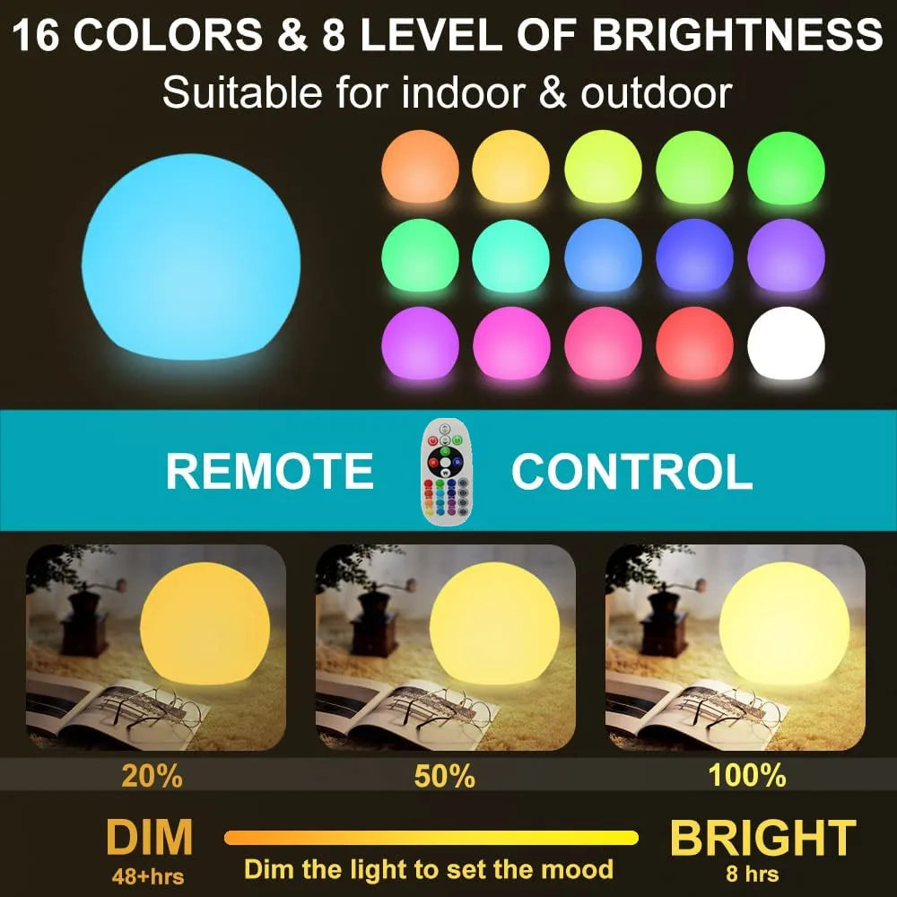 Rechargeable LED Garden Ball Light – Waterproof Outdoor Landscape Lamp for Garden & Patio