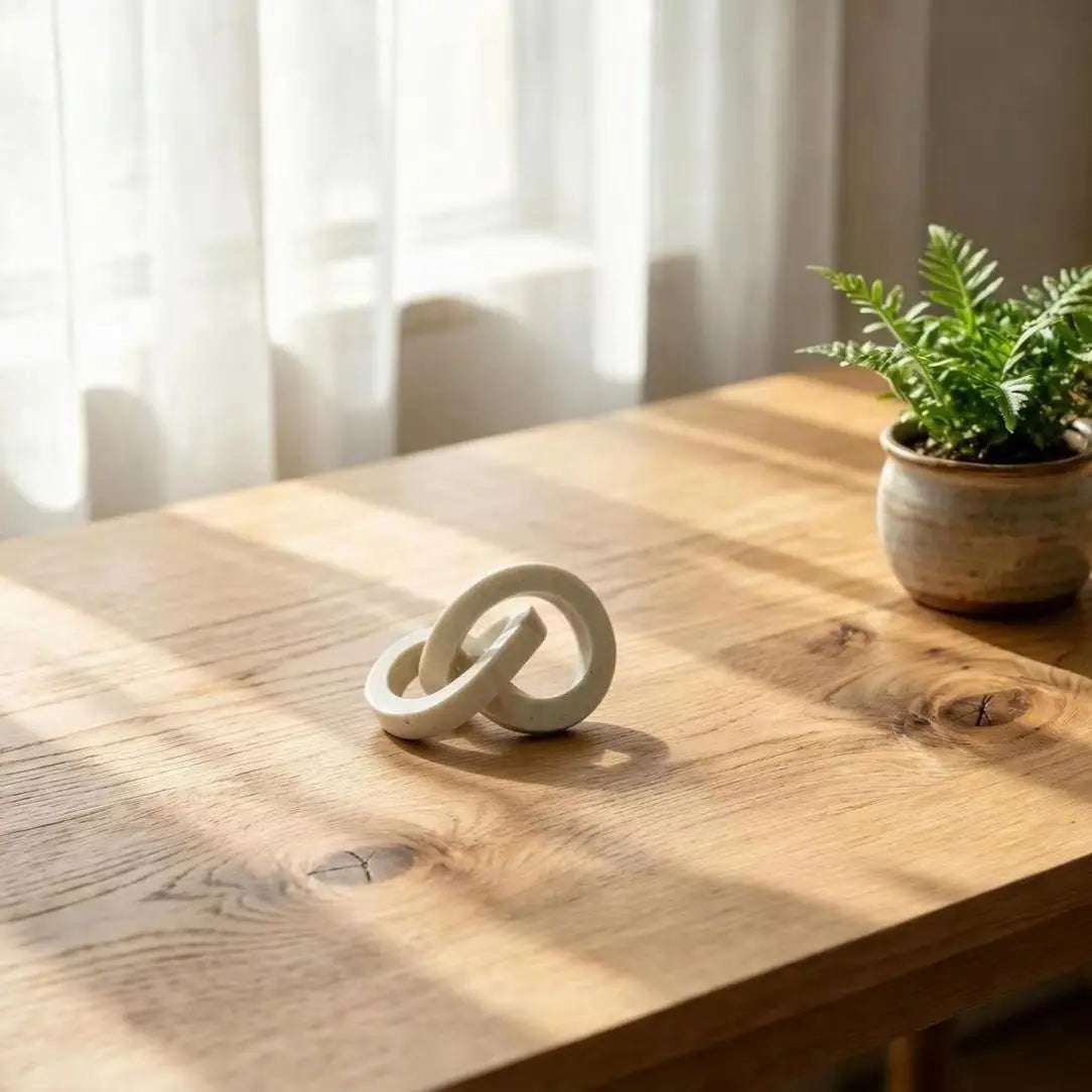 Nordic Resin Knot Sculpture – Minimalist Abstract Tabletop Ornament for Bedroom, Living Room & Office Decor