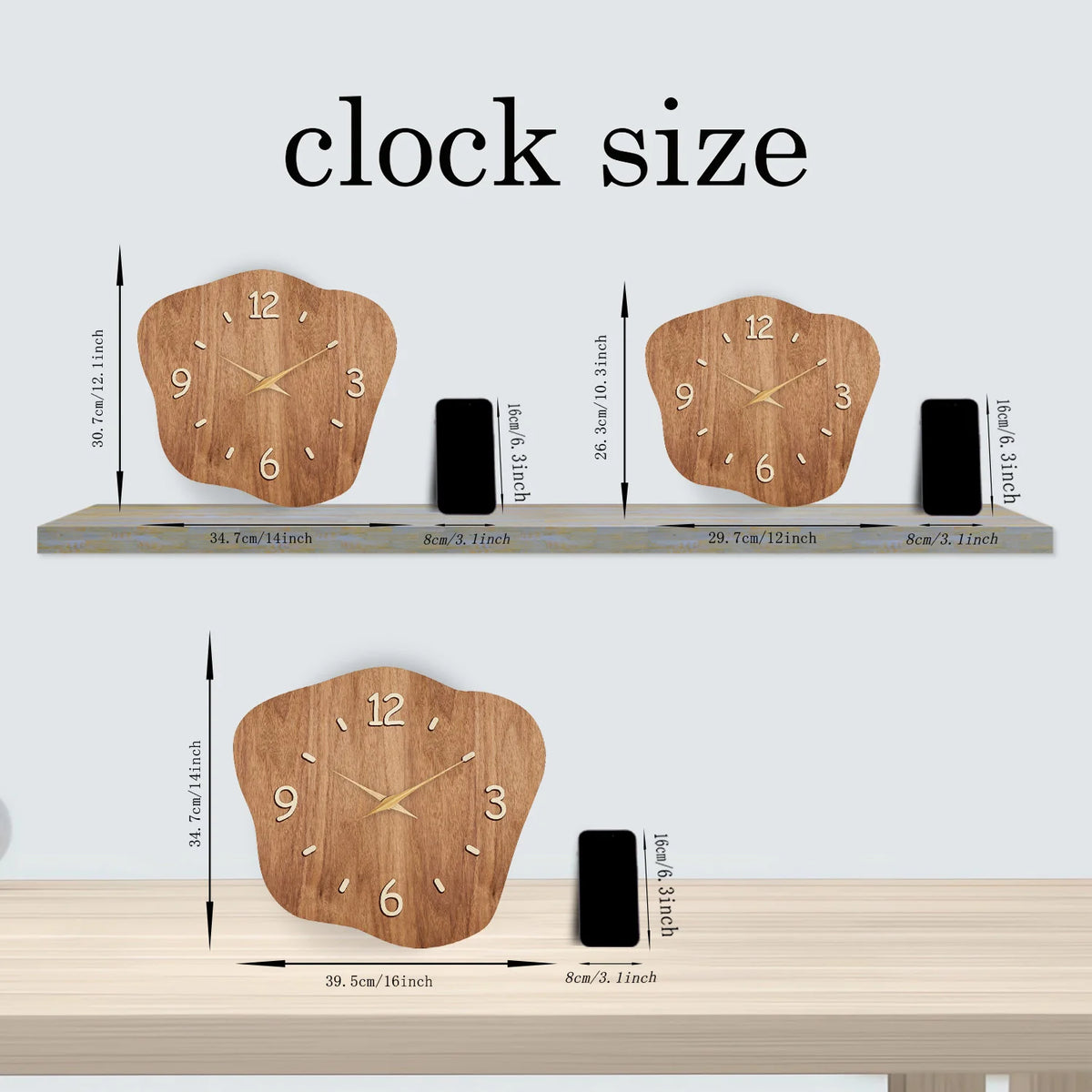 Modern Wavy Wooden Wall Clock