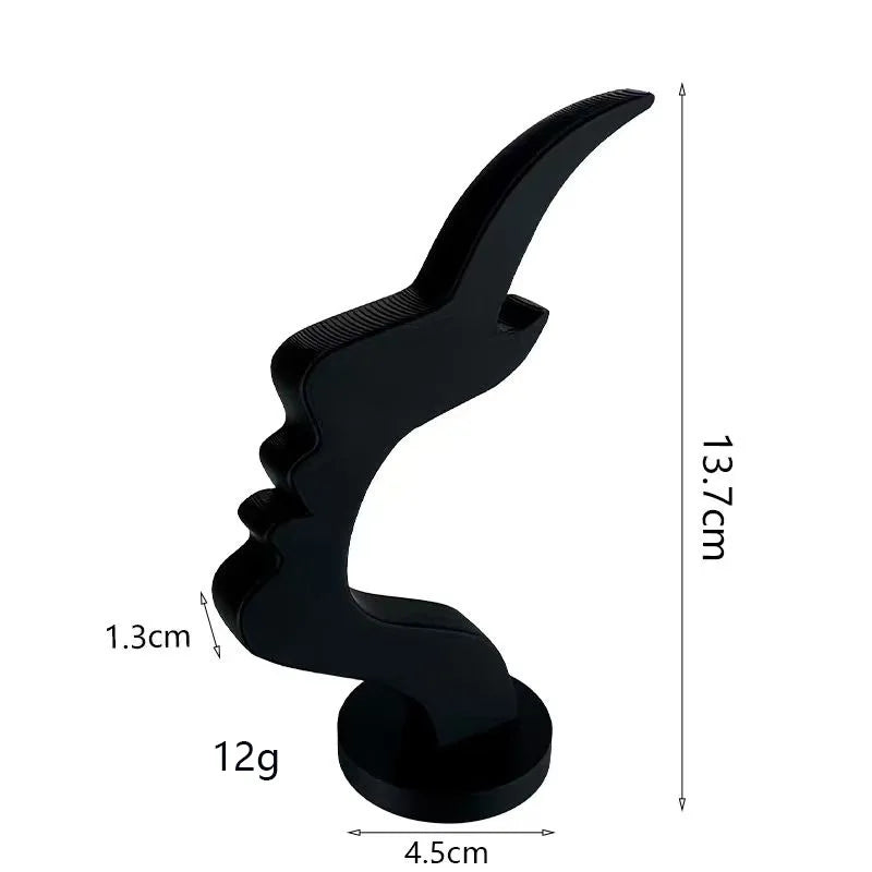 Minimalist 3D Human Face Eyeglass Holder – Modern Line Art Glasses Stand for Desk & Nightstand