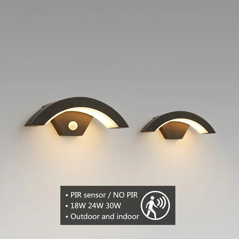 Modern Black Outdoor Wall Sconce – Motion Sensor LED Light for Porch, Garden & Front Door