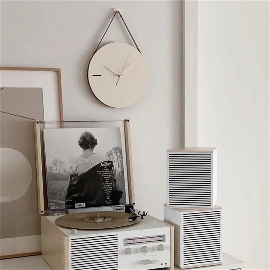 Minimalist Wooden Wall Clock, Korean Style, Silent Non-Ticking