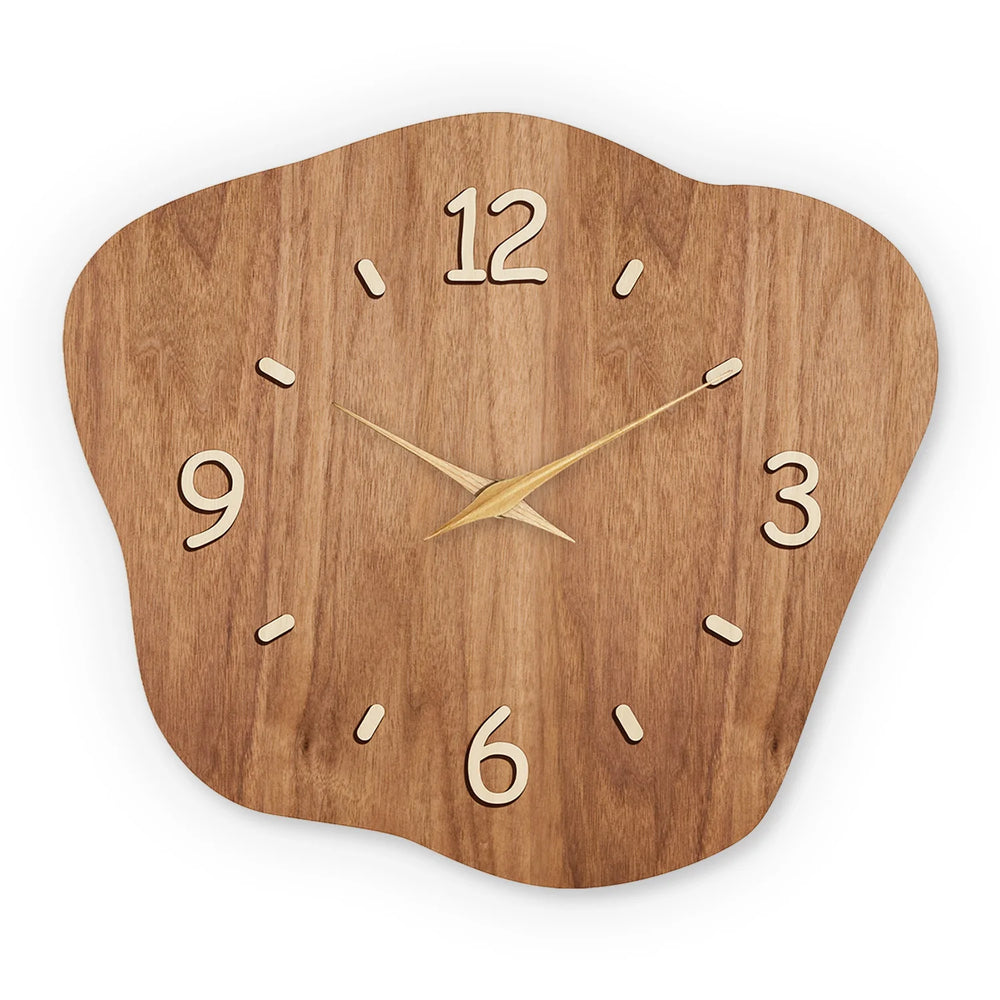 Modern Wavy Wooden Wall Clock