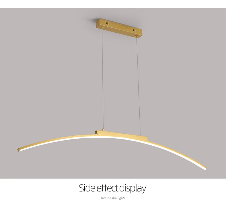 Modern LED Pendant Light – Adjustable Brightness Arc Hanging Lamp for Kitchen Island & Dining Room