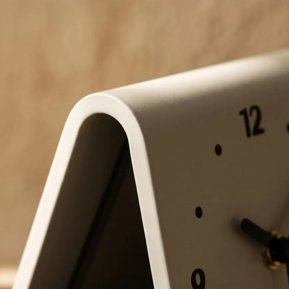 Modern Silent Desk Clock, Small Square Acrylic, Black & White