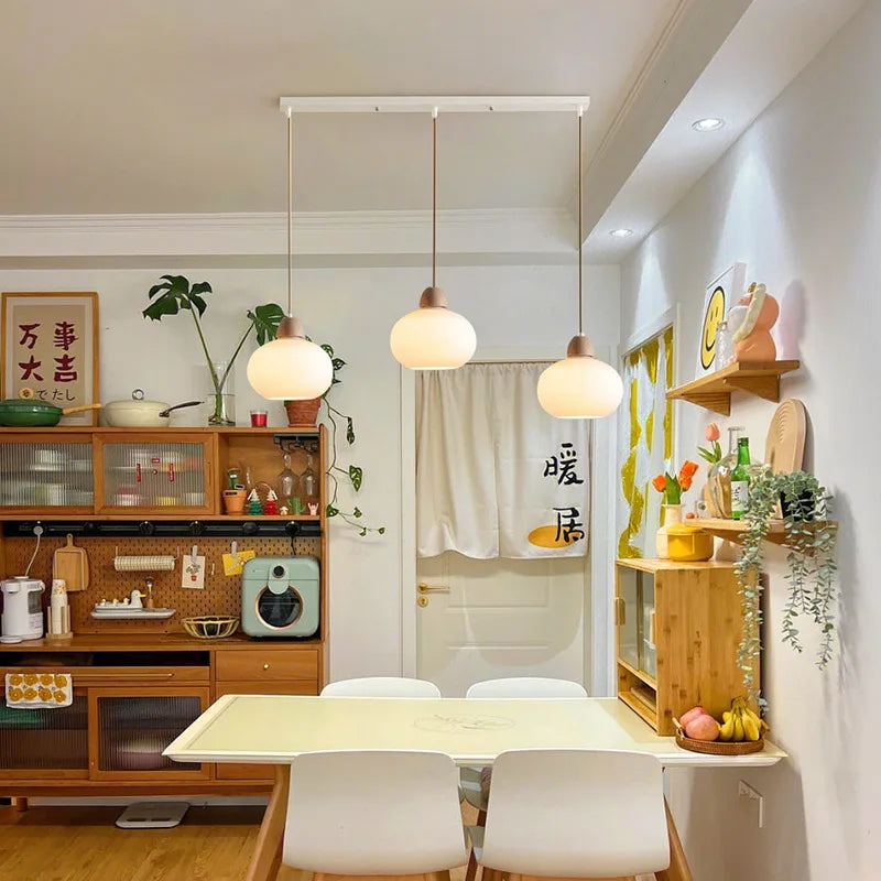 Nordic Glass Pendant Light with Wabi-Sabi Design