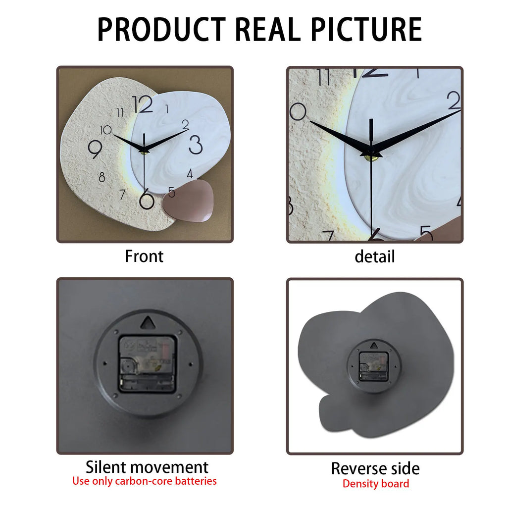 Aesthetic Silent Wall Clock – Modern Minimalist Home Decor, Non-Ticking Quartz