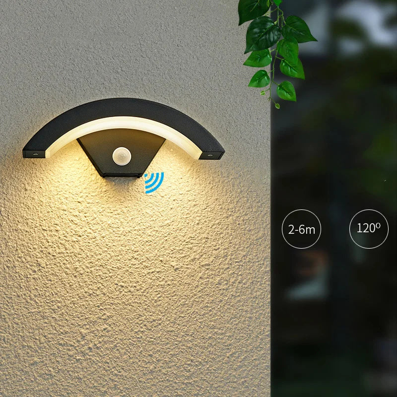 Modern Black Outdoor Wall Sconce – Motion Sensor LED Light for Porch, Garden & Front Door