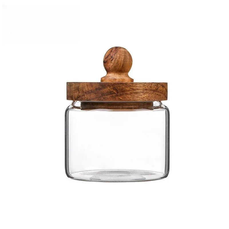 Minimalist Glass Storage Jar – Airtight Kitchen Container for Coffee, Grains, Sugar & Pantry Organization