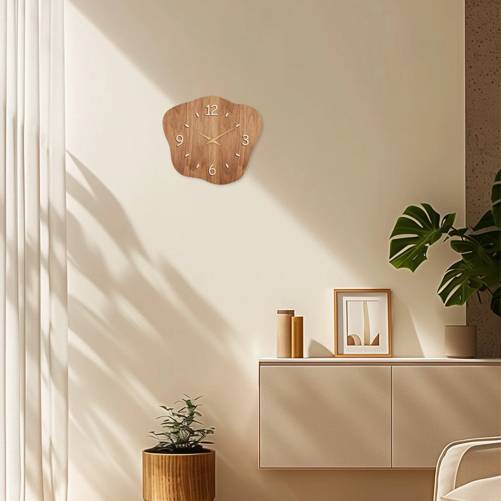 Modern Wavy Wooden Wall Clock