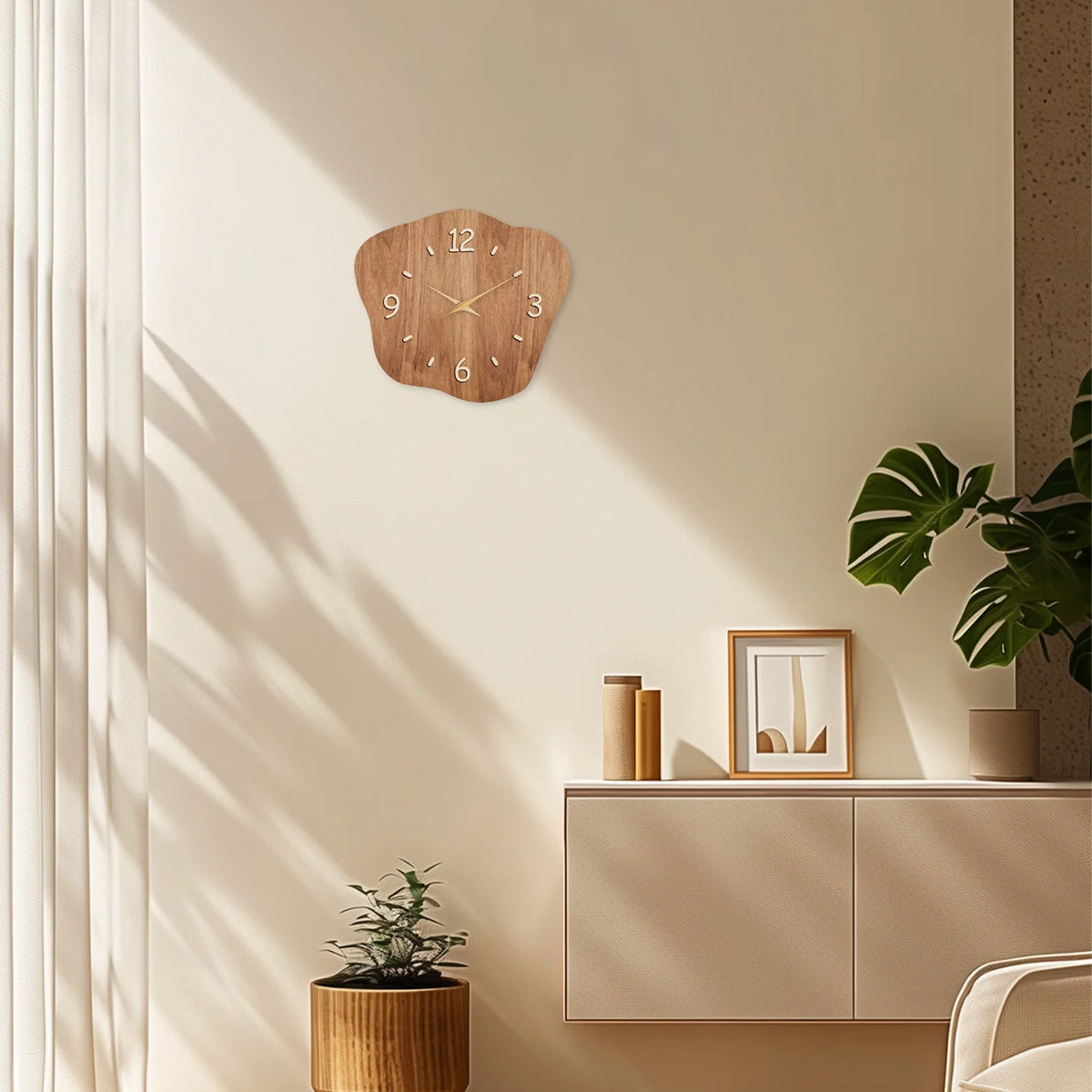 Modern Wavy Wooden Wall Clock