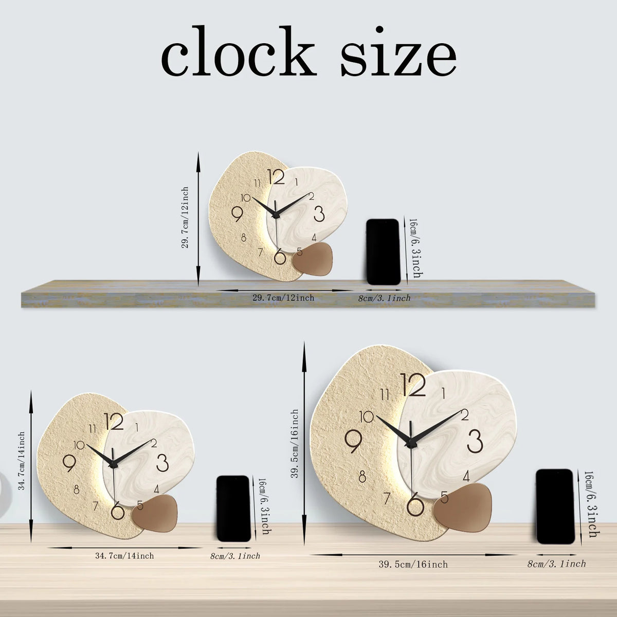 Aesthetic Silent Wall Clock – Modern Minimalist Home Decor, Non-Ticking Quartz