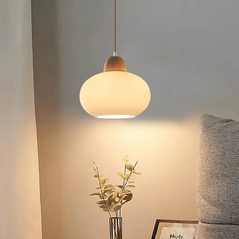 Nordic Glass Pendant Light with Wabi-Sabi Design