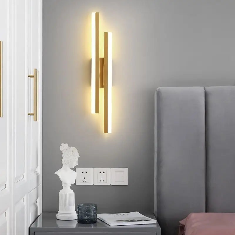 Modern LED Copper Wall Sconce – Acrylic Shade Indoor Light Fixture for Living Room & Hallway