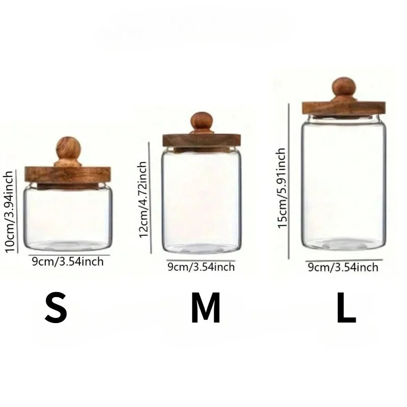 Minimalist Glass Storage Jar – Airtight Kitchen Container for Coffee, Grains, Sugar & Pantry Organization