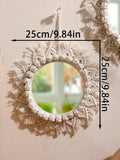 Boho Macrame Wall Mirror – Handwoven Nordic Decorative Mirror for Bedroom & Living Room