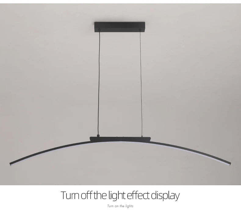 Modern LED Pendant Light – Adjustable Brightness Arc Hanging Lamp for Kitchen Island & Dining Room