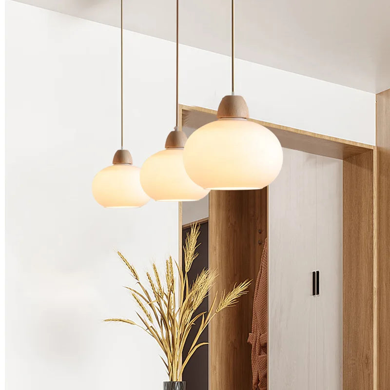 Nordic Glass Pendant Light with Wabi-Sabi Design
