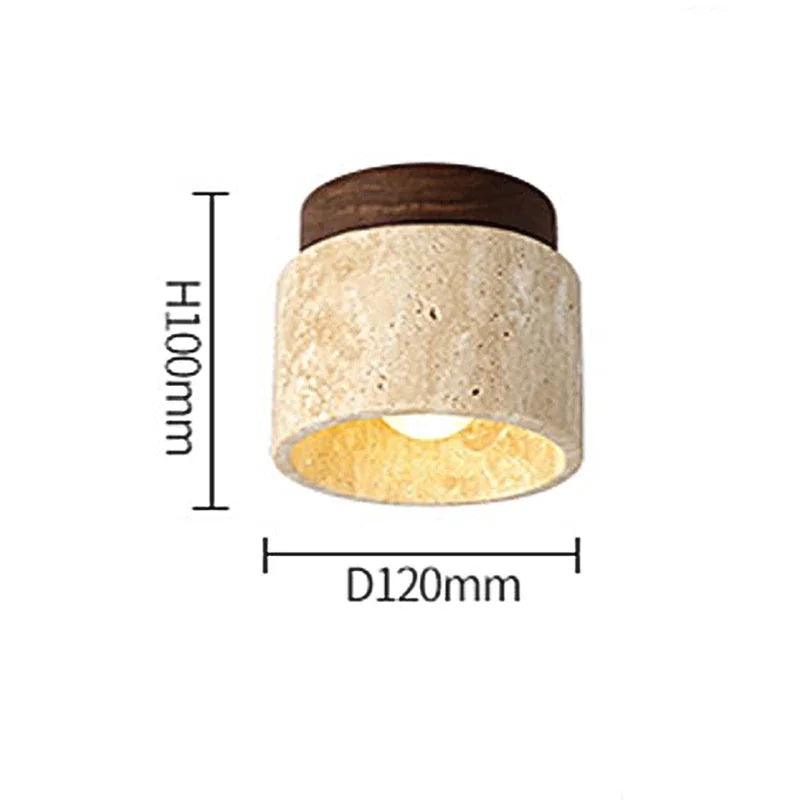Marble Ceiling Lamp, Cream, Round
